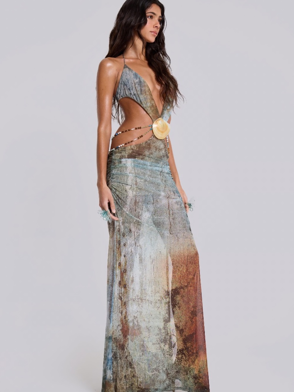 Jaded London Vida Maxi Dress in Marine - Picture 3 of 3